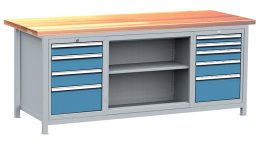 Table d'atelier avec conteneurs, set DPJ 204