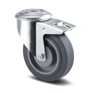 Roue d'instrument Supratech grise avec frein total et trou de pivotement, pivotante (2 modèles)