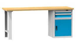 Tables d'atelier série D, largeur 2500, profondeur 700 ou 800, hauteur 880 ou 890 mm (6 modèles)