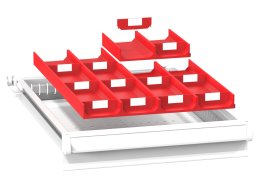 Séparateurs de tiroirs en plastique ZL 19 x 27D