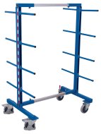 Chariot à crémaillère double face avec bras de support (2 modèles)