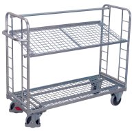 Chariot de pont à tablettes inclinées galvanisées (6 modèles)