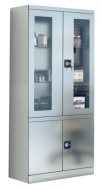 Armoire en acier inoxydable avec portes vitrées et pleines SmlN 114