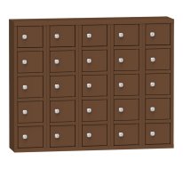 Armoire métallique avec 25 boîtes verrouillables