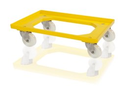 Trains de roulement pour caisses - 4 roues pivotantes en polyamide