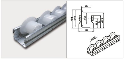 Rail à rouleaux PL-401G - 1