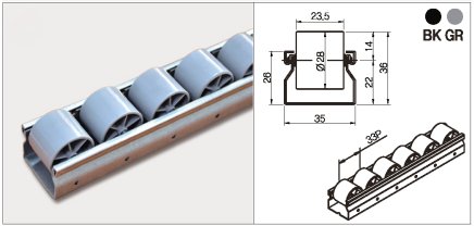 Rail à rouleaux PL-351F - 1