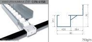 Rail de guidage en aluminium pour voie à rouleaux PA-415B