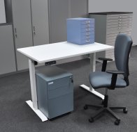 Table de bureau avec conteneur et chaise EO18_HDT_Matrix