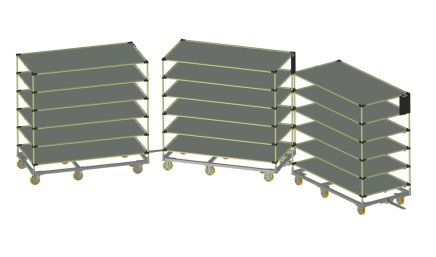 Chariot à étagères en châssis en acier avec superstructure 20091601 - 5