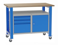 Table d'atelier mobile avec conteneurs insérés SD41213K
