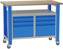 Table d'atelier mobile avec conteneurs insérés SD41214K
