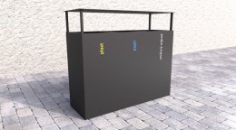 Poubelle extérieure avec auvent pour déchets triés Steel II