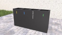 Poubelle extérieure Steel III pour déchets triés
