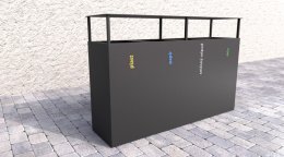 Poubelle extérieure avec auvent pour déchets triés Steel IV
