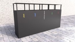 Poubelle extérieure avec auvent pour déchets triés Steel VI