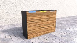 Poubelle d'extérieur en bois Pera