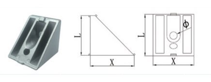 Angle 45°, 40 x 44 mm - 1