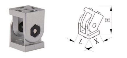 Accouplement pivotant 40 x 40 mm, KBH-40 - 1