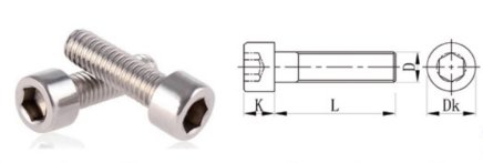 Vis à tête cylindrique KDC-8x12 - 1