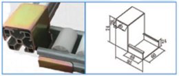 Support de rail à rouleaux KJ-2060DW-40