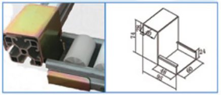 Support de rail à rouleaux KJ-2060DW-40 - 1