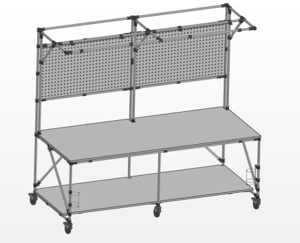 Table de travail sur roulettes avec plateau en stratifié 23080393 - 2