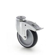 Roue d'instruments pivotante avec frein, diamètre 100 mm