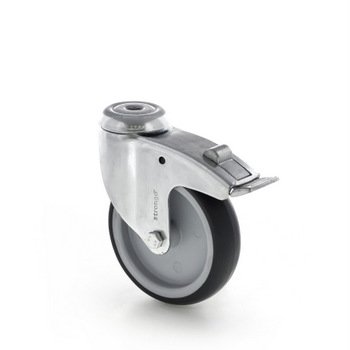 Roue d'instruments pivotante avec frein, diamètre 100 mm - 1