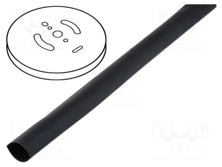 Gaine thermorétractable, sans colle CB-HFT39-3X-BK - 1