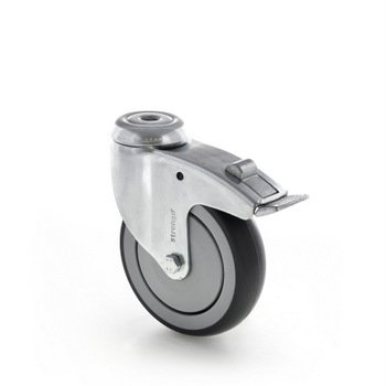 Roue d'instruments pivotante avec frein, diamètre 100 mm - 1