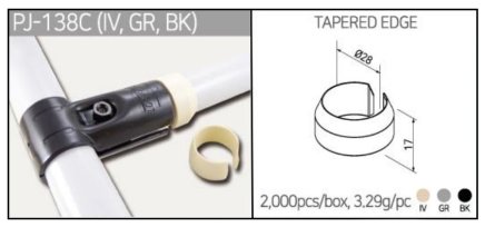 Support en plastique avec bord biseauté PJ-138C, couleur beige - 1