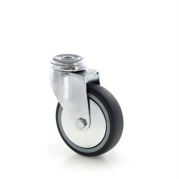 Roue d'instrument pivotante diamètre 75 mm, pivotante avec couvercle, 344a39E075rZLC - 1