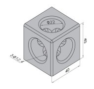 Accouplement cubique 40x40 - 3