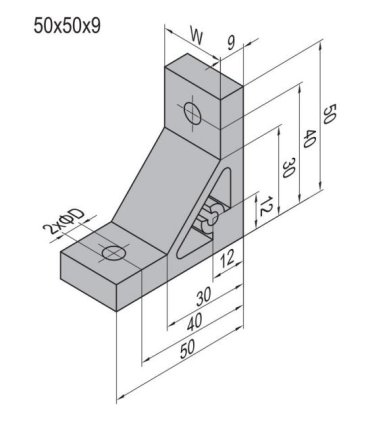 Angle 90°, 50x50x9 mm - 2