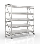 Chariot à étagères pour caisses avec tablettes inclinées de largeur 1700 mm, SP17040 (3 modèles) - 4