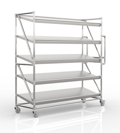 Chariot à étagères pour caisses avec tablettes inclinées de largeur 1700 mm, SP17040 (3 modèles) - 4