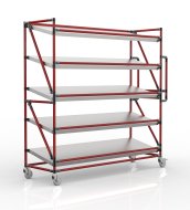 Chariot à étagères pour caisses avec tablettes inclinées de largeur 1700 mm, SP17040 (3 modèles) - 2