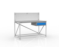 Table d'atelier avec panneau perforé largeur 1500 mm, 24040831 - 1