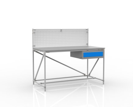 Table d'atelier avec panneau perforé largeur 1500 mm, 24040831 - 1