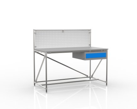 Table d'atelier avec panneau perforé largeur 1500 mm, 24040831 - 4