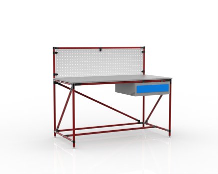 Table d'atelier avec panneau perforé largeur 1500 mm, 24040831 - 2