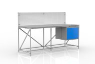 Table d'atelier avec panneau perforé largeur 2000 mm, 240408311 - 1