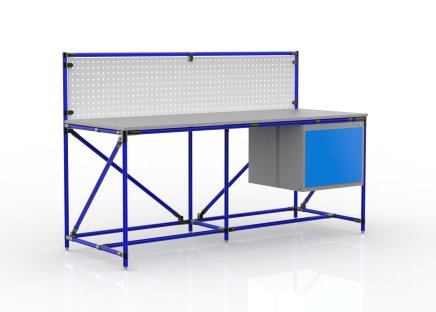 Table d'atelier avec panneau perforé largeur 2000 mm, 240408311 - 3