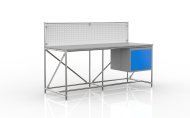 Table d'atelier avec panneau perforé largeur 2000 mm, 240408311 - 4