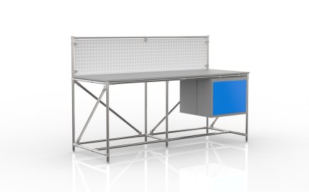 Table d'atelier avec panneau perforé largeur 2000 mm, 240408311 - 4