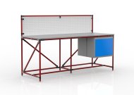 Table d'atelier avec panneau perforé largeur 2000 mm, 240408311 - 2