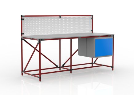 Table d'atelier avec panneau perforé largeur 2000 mm, 240408311 - 2