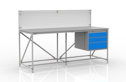 Table d'atelier avec panneau perforé largeur 2000 mm, 24040839 - 1