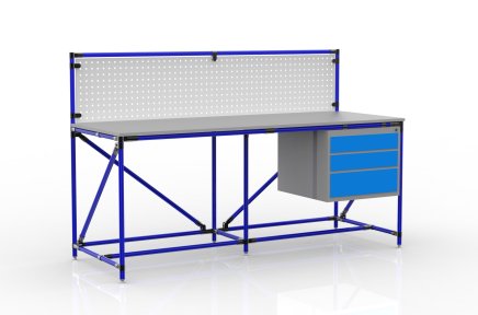 Table d'atelier avec panneau perforé largeur 2000 mm, 24040839 - 3